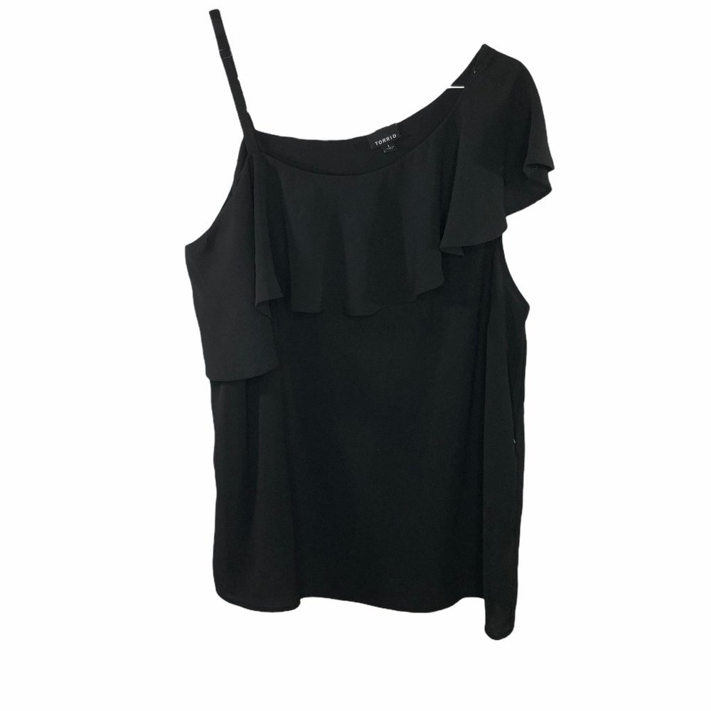 Torrid Black Georgette One Shoulder Top